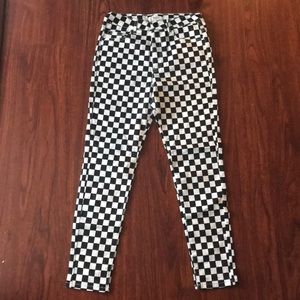 High Waist Checkered Pants